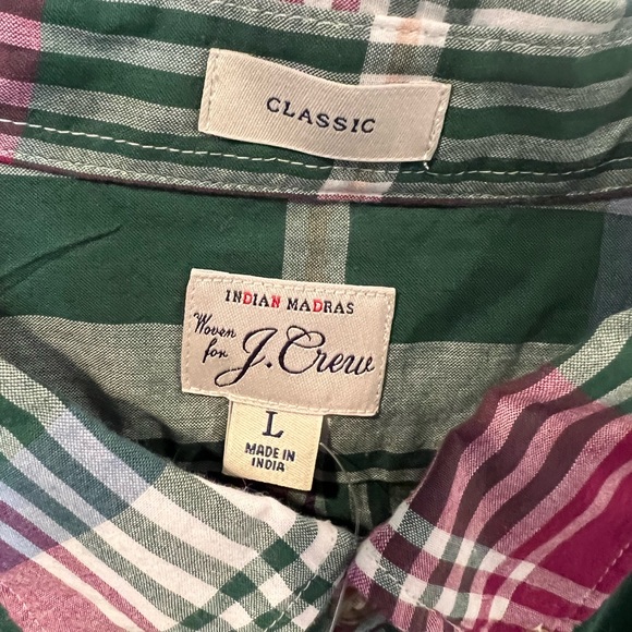 J. Crew Indian Madras shirt. Size L. NWT - Picture 2 of 4